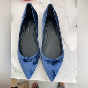 Theory velvet blue flats